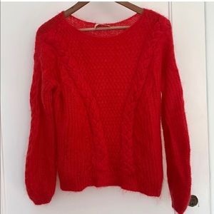 Sezane Philomene Mohair Red Sweater